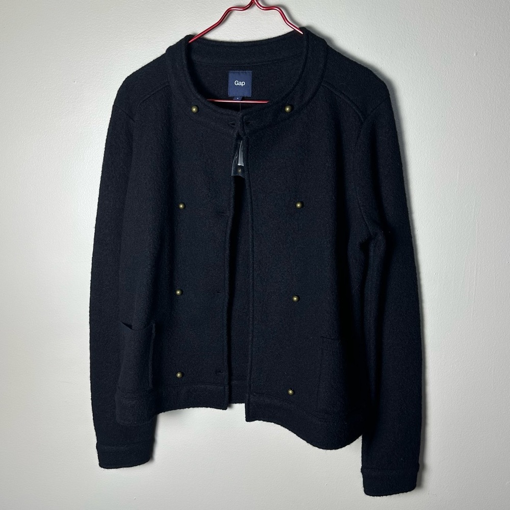 Gap Black Wool Cardigan Jacket with Stud Detail NWT